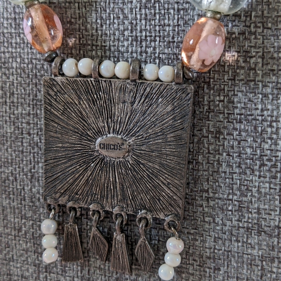 Chico's Boho Glass Beaded Necklace - Picture 4 of 9